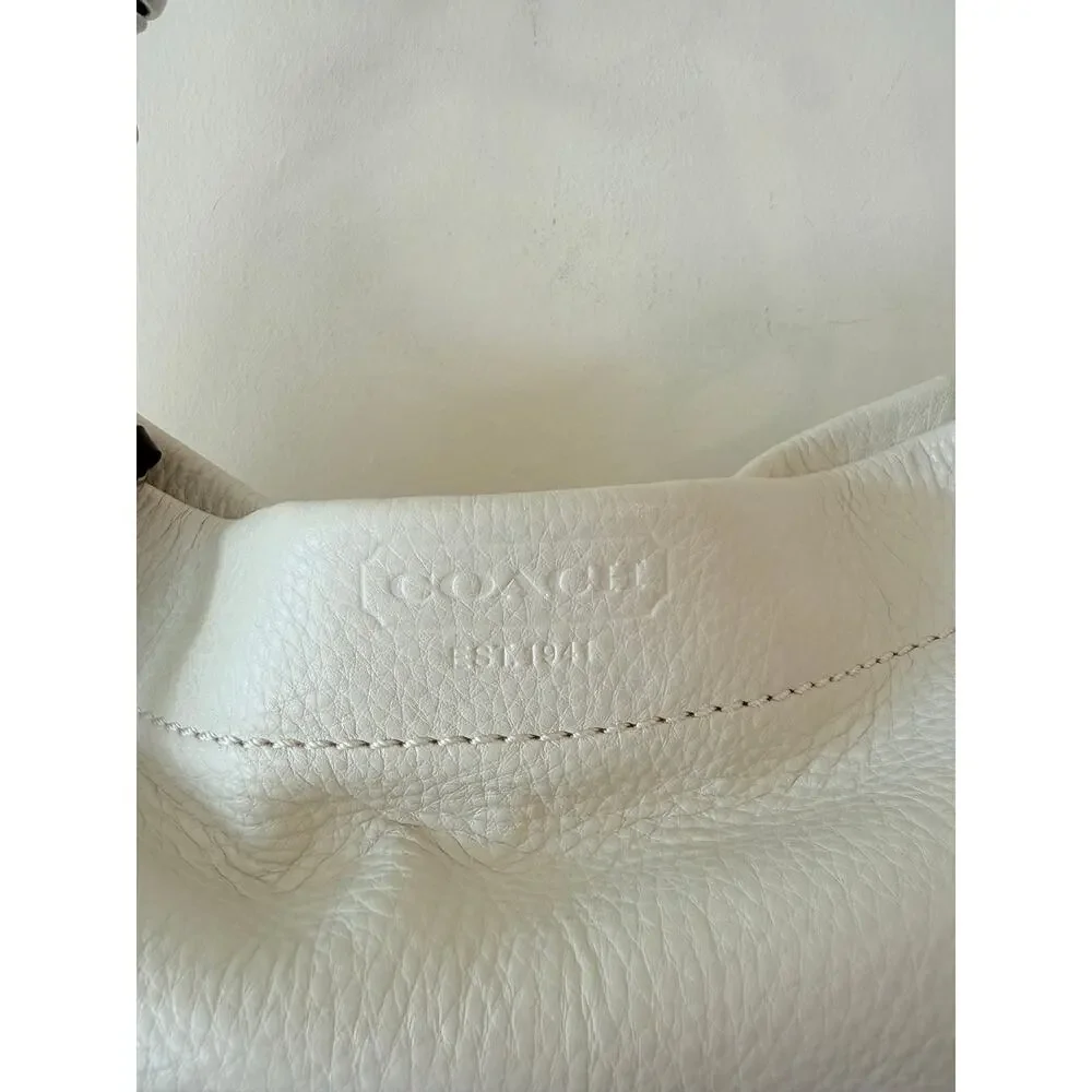 Coach F15251 Carly Legacy Gold Leather Shoulder Bag Women Cream Detachable Strap